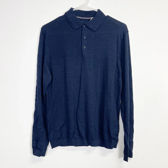 NEW Jack Victor Sweater Mens Size Small Blue Redfren Long Sleeve Polo Collared - Picture 1 of 8
